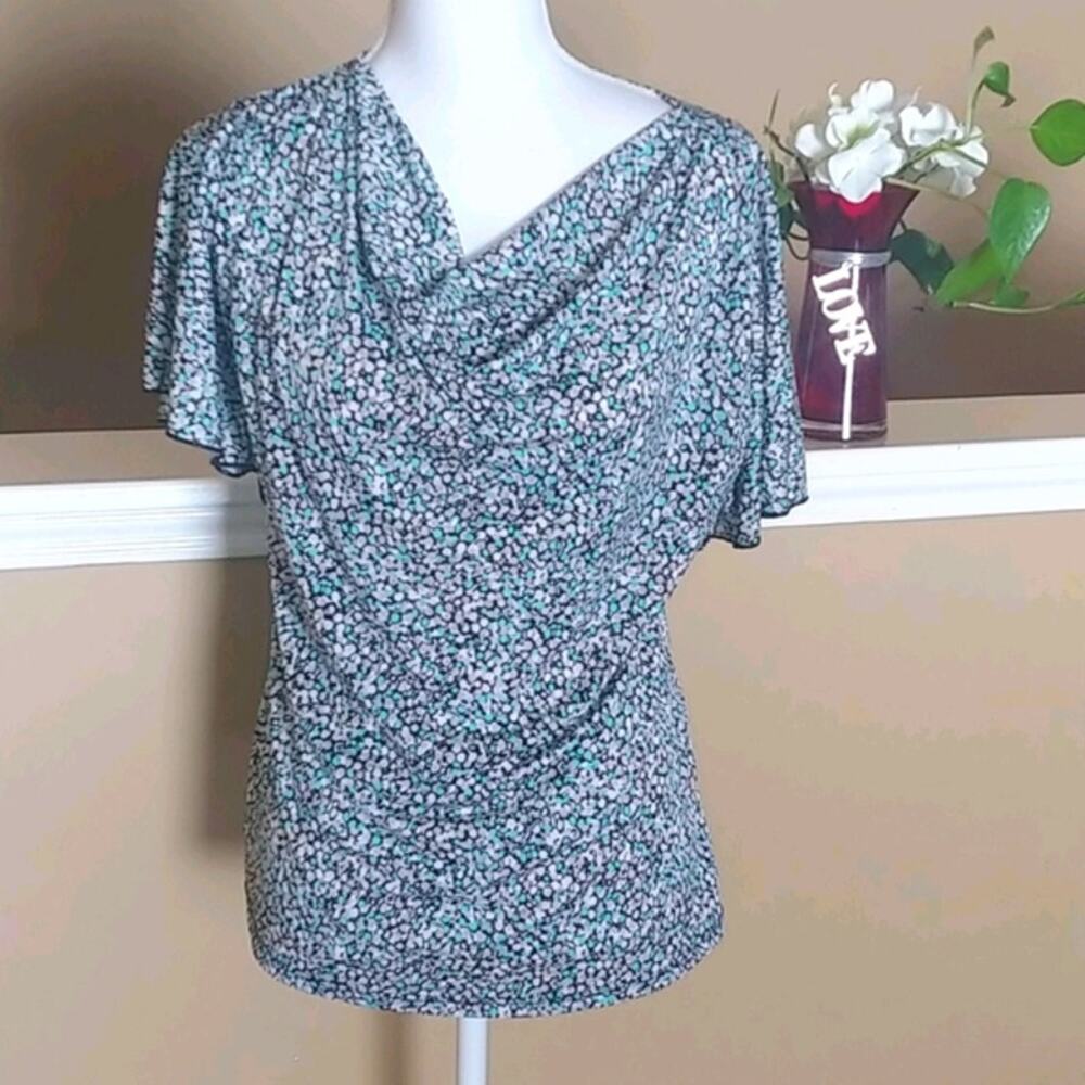 Shannon Ford Top Blouse Cowl Neck Loose Sleeve Medium